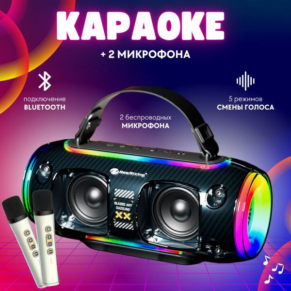 Беспроводная караоке система для дома с двумя беспроводными микрофонами ...