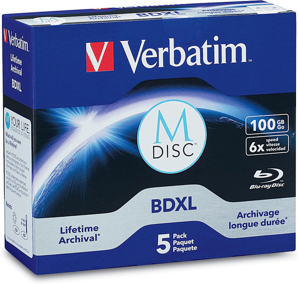 Диски Blu-ray M-DISC Verbatim 98913 BDXL 100Gb 5шт Jewel Case - купить ...