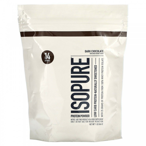 Isopure, низкоуглеводный протеин, темный шоколад, 454 г (1 фунт ...