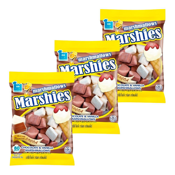 Маршмеллоу Marshies с шоколадно-ванильным вкусом Markenburg, 80 г х 3 ...