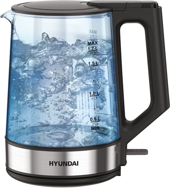 Купить электрический чайник Hyundai HYK-G8808 черный/серебристый ...