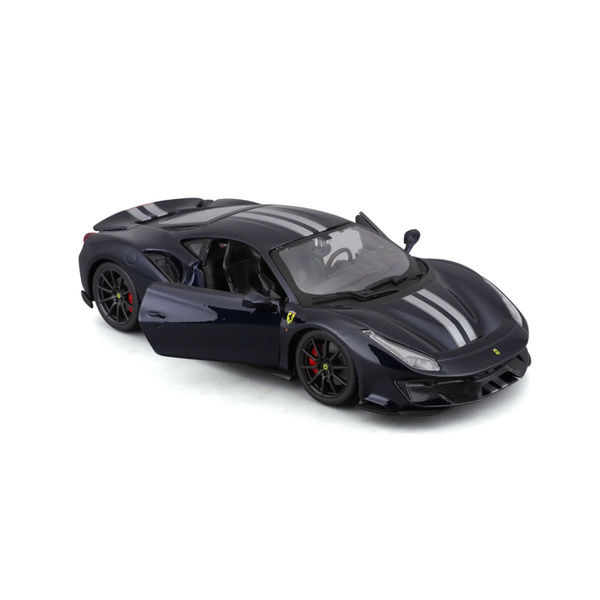 Bburago Ferrari 488 Pista Modellauto 1:24, Rot – Detailgetreu, Türen öffnen, Metallspritzguss, Ca. 19 Cm