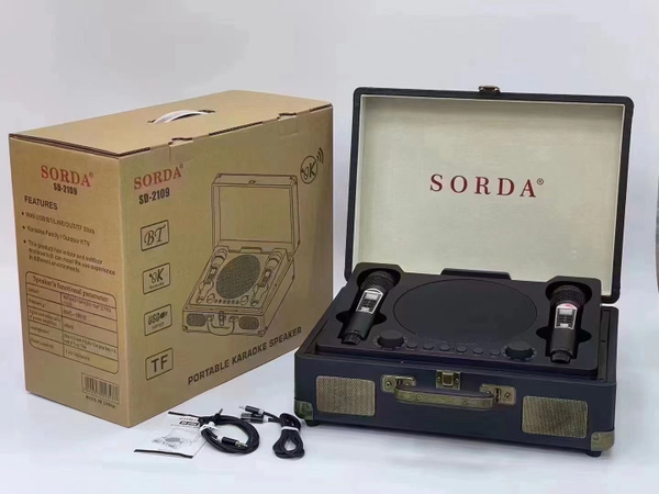 Караоке система Ретро Чемодан SORDA SD-2109 с двумя микрофонами ...