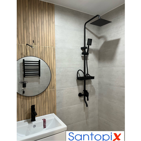 Душевой смеситель SantopiX с "тропическим дождём", для ванной комнаты ...