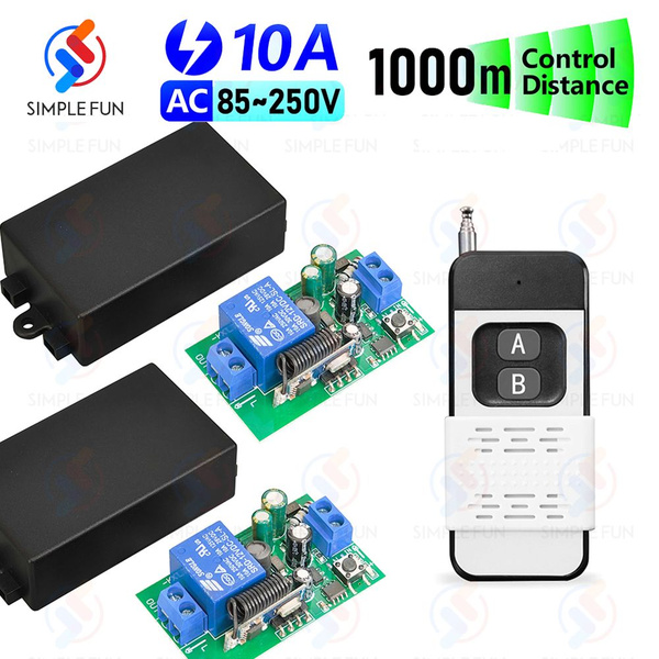 Комплект радиоуправляемое реле 220В 10А 433МГц (дистанционный радио ...