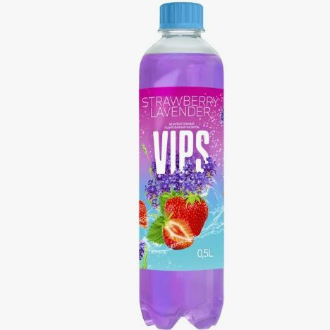 Напиток безалкогольный "ВИП VIPS" Клубника-лаванда газированный 0,5л ...