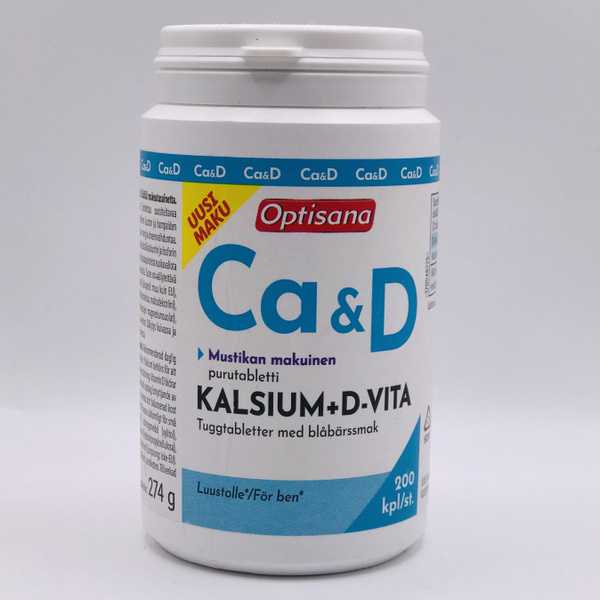 Витаминный комплекс OPTISANA KALSIUM+D-VITA кальций+витамин Д3 200 т ...
