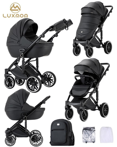 Детская коляска для новорожденных Luxmom F2 (2в1) экокожа NEW ,с ...