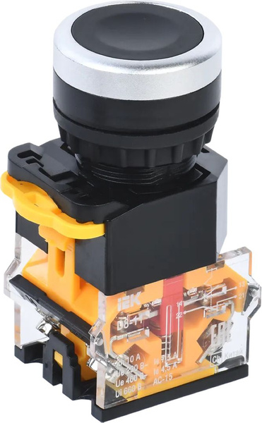 Кнопка управления IEK / ИЭК D8-11, 1з+1р, черная, 10А IP40, под ...