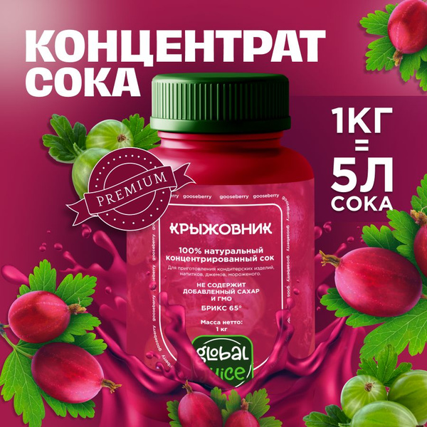 Сок концентрированный/ Концентрат сока Крыжовник, 1 кг, Global Juice ...