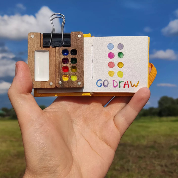 Характеристики Мини складная палитра со скетчбуком для акварели GO DRAW ...