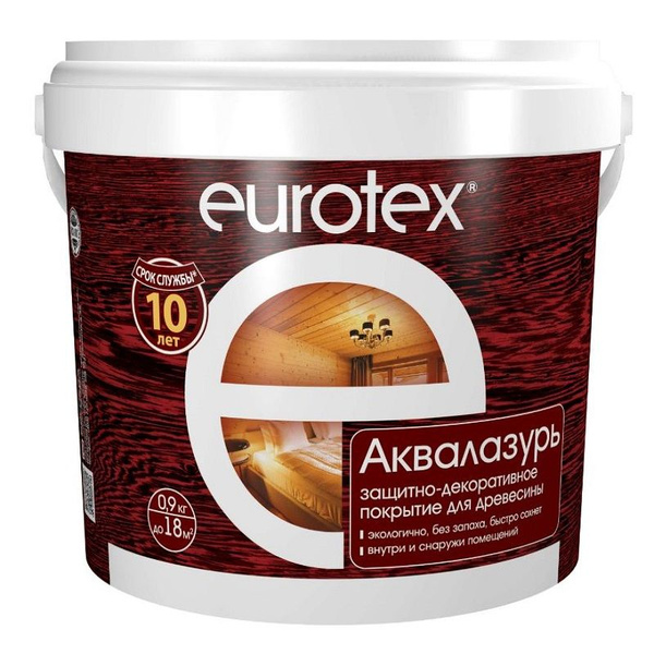 Аквалазурь EUROTEX защитно-декоративное покрытие для дерева, Калужница ...