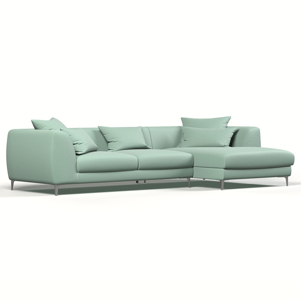Диван угловой правый Manons Maison Elegant, Велюр Мятный, 285х105х70 см ...