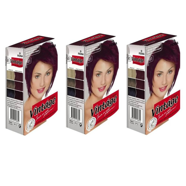 Fiona Краска для волос, Vintage Color, тон 41 Спелая вишня, 3 уп ...