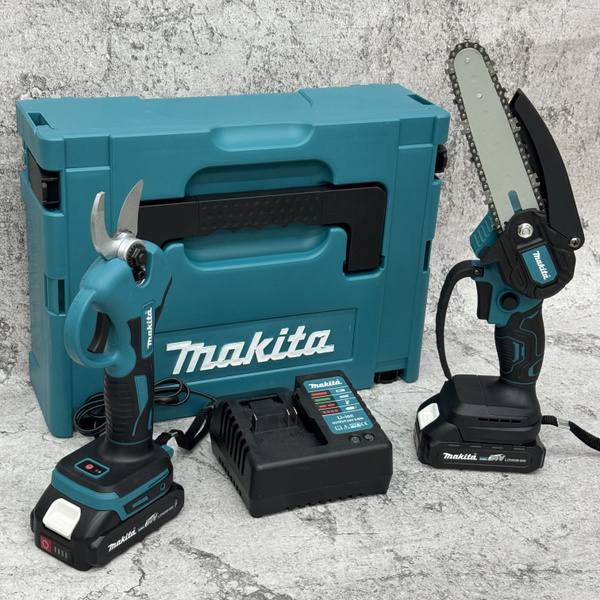 Makita Набор 2 в 1 Пила аккумуляторная цепная + секатор садовый ...