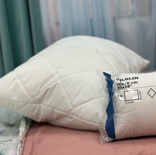Подушка IKEA, 50x70 см, наполнитель Полиэфирное волокно, - купить по ...