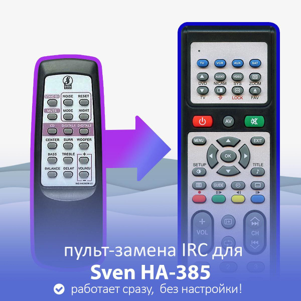 Пульт ДУ IRC пульт-замена для Sven HA-385 - купить по выгодной цене в ...