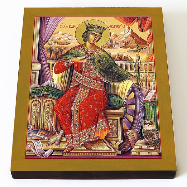 Великомученица Екатерина Александрийская (лик № 054), икона на доске 8* ...