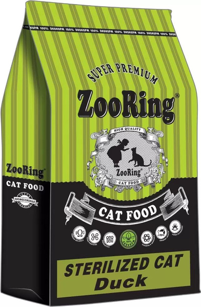 ZooRing Sterilized Cat Duck, Сухой корм для кастрированных котов и ...