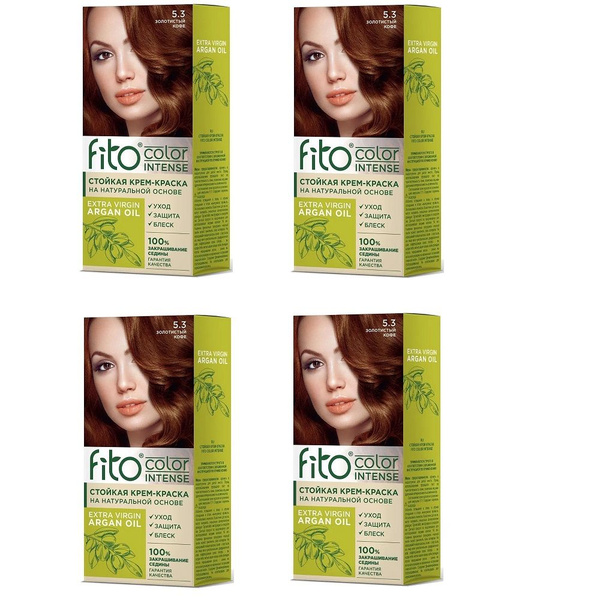 Краска для волос Fito color intense, тон 5.3 Золотистый кофе, 115мл ...
