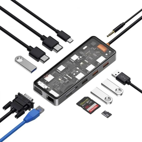 Разветвитель USB-C Cyber Hub Linker 12 in 1 - купить с доставкой по ...