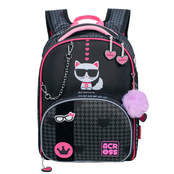 Рюкзак школьный для девочки 1-4 класс с ортопедической спинкой ACROSS ...