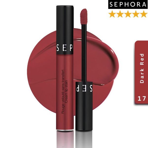 Жидкая губная помада Sephora Collection Cream Lip Stain, 17 Dark Red, 5 ...