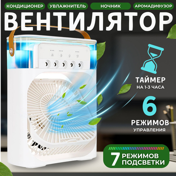 Портативный настольный вентилятор-кондиционер ,увлажнитель и охладитель ...