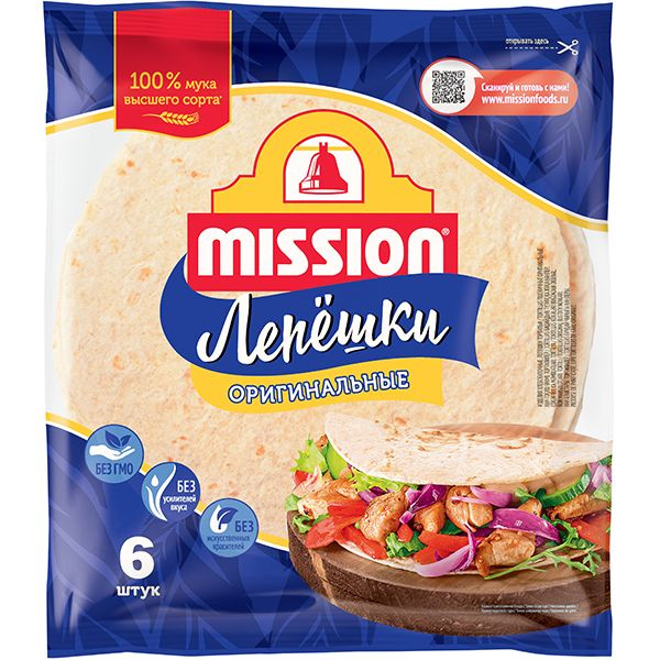 Лепешки Тортильи MISSION пшеничные Оригинальные 6 шт, 250 гр - купить с ...