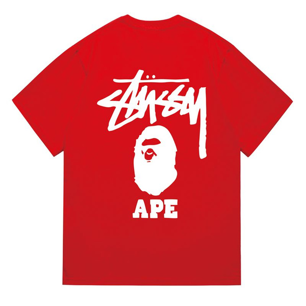 Футболка A BATHING APE, размер 50, цвет рубиновый, 100% - купить по ...