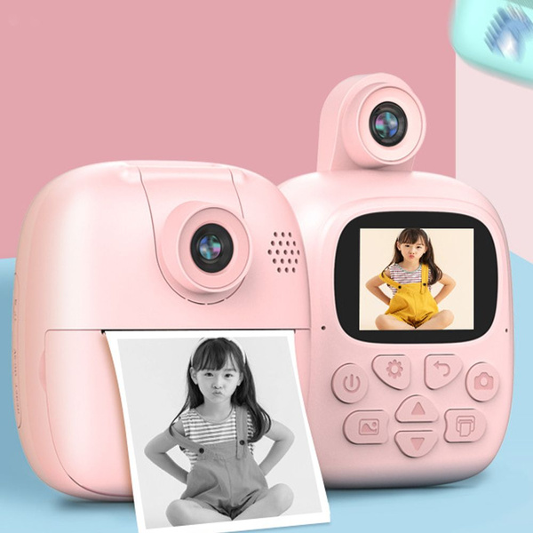 Цифровая детская камера для мгновенной печати с таймером, розовый A19 ...