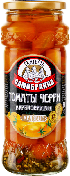 Томаты СКАТЕРТЬ-САМОБРАНКА черри желтые Медовые маринованные, 580мл ...