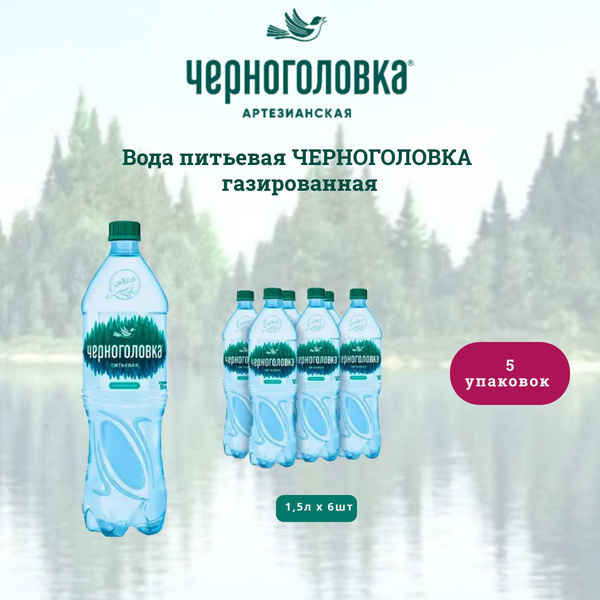 Черноголовка Вода Питьевая Газированная 1500мл. 30шт - купить с ...