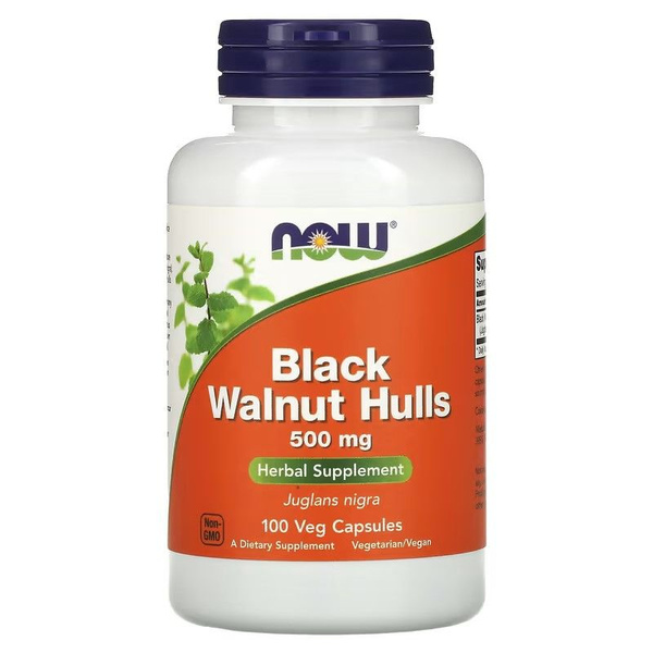Скорлупа черного грецкого ореха, 500 мг 100 капсул Нау, black walnut ...
