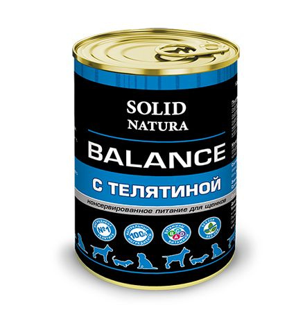 Solid Natura Balance / Консервы Солид Натура для Щенков Телятина, 340г ...