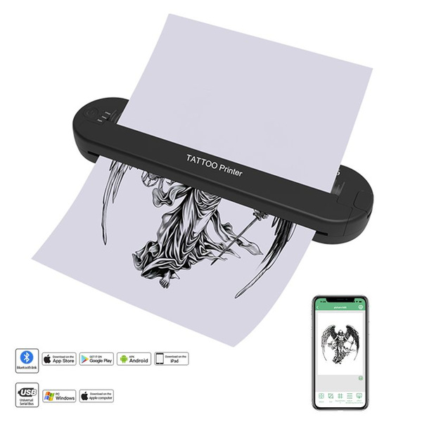 Беспроводной термо тату принтер ATS886-L Tattoo Printer Black - купить ...