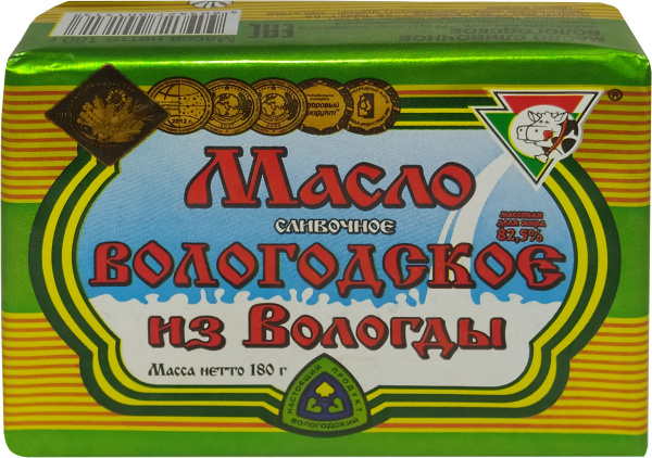 Масло сливочное ИЗ ВОЛОГДЫ Вологодское 82,5% без змж, 180г - купить с ...