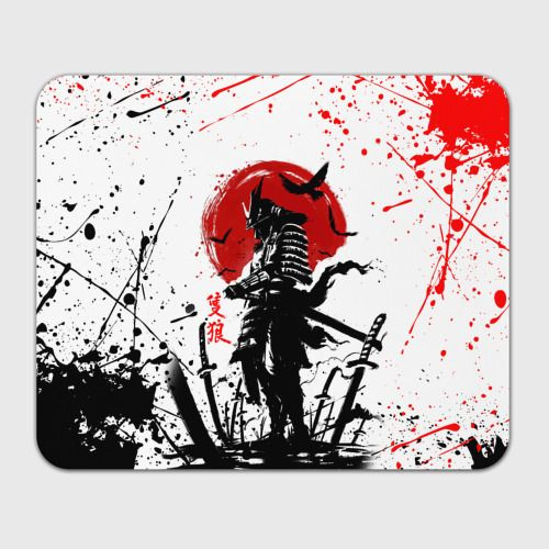 Ghost of Tsushima: самурай на фоне красного солнца Коврик для мыши ...