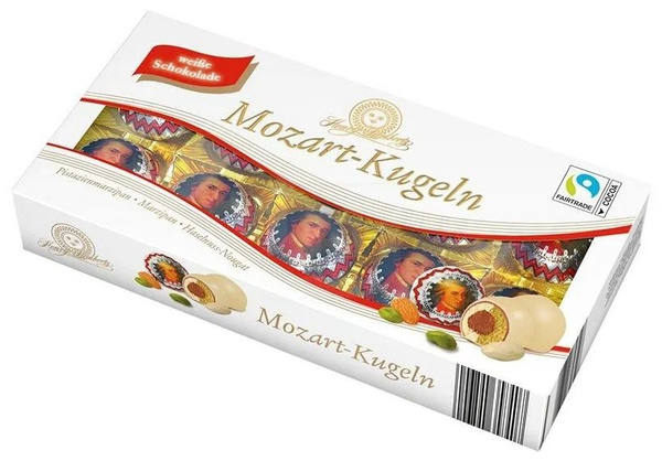 Шоколадные конфеты из белого шоколада MOZART Kugeln с марципановой ...