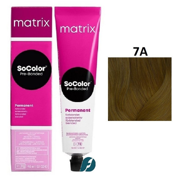 Matrix SoColor 7A Крем-краска стойкая для волос Блондин пепельный, 90мл ...