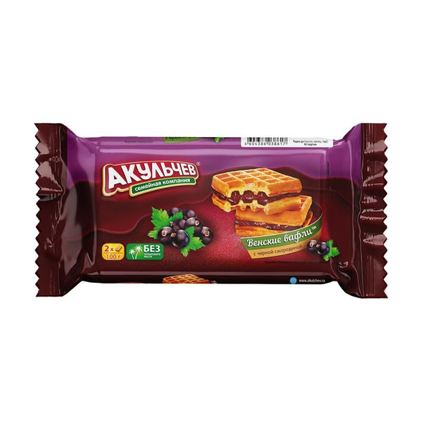 Венские вафли, Акульчев, чёрная смородина, 100 г, 4 купить на OZON по ...