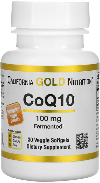California Gold Nutrition, CoQ10, Коэнзим Q10, 100 мг, 30 растительных ...
