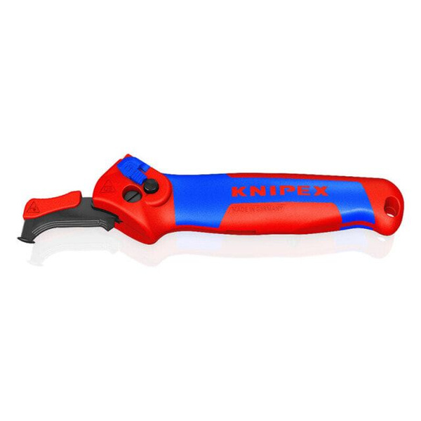 Нож для снятия изоляции с пяткой с храповым механизмом Knipex 16 50 ...