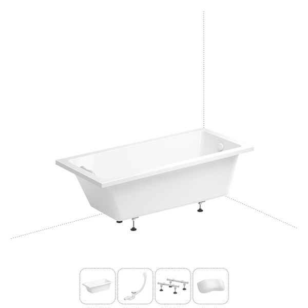 Акриловая ванна 165х80 Wellsee FreeDom 20212761R в наборе 4 в 1: ванна ...