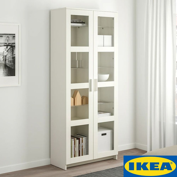 Шкаф-витрина IKEA Икеа БРИМНЭС 80х35х190см, 80x35x190 см купить c ...