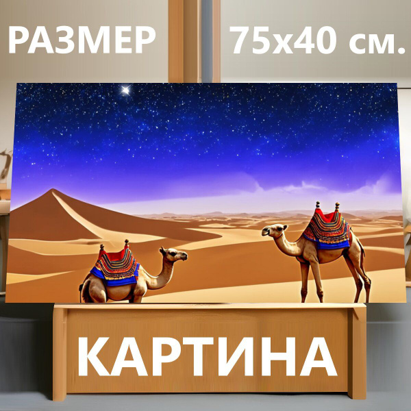 Картина на холсте "Египет в стиле рисунка красками, пустынные пейзажи с ...