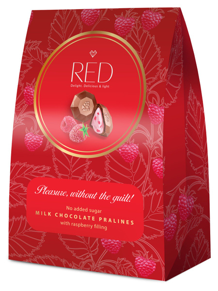 Конфеты RED из молочного шоколада с малиновой начинкой, 100 г, 2 шт ...