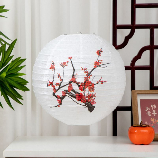 6 штук 30cm китайские новогодние красные бумажные фонарики, подвесные ...
