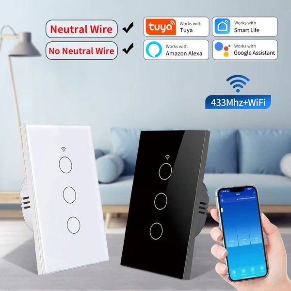 Настенные сенсорные выключатели Tuya Smart WiF, не требующие ...