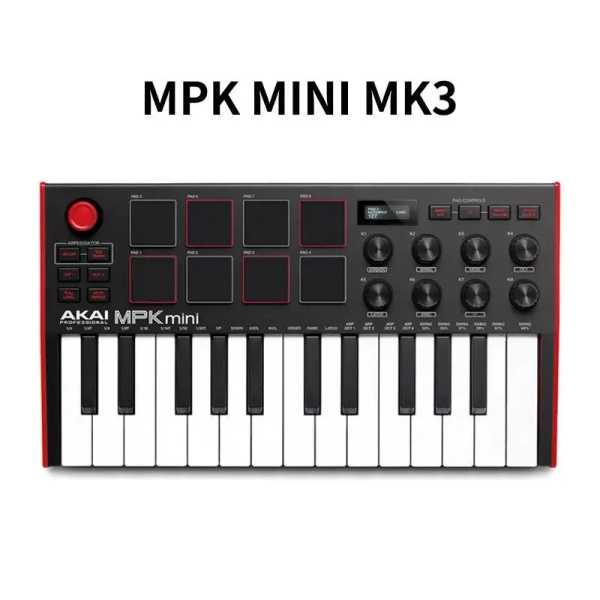 контроллер AKAI PRO MPK MINI MK3 миди клавиатура, 25 уменьшенных клавиш ...